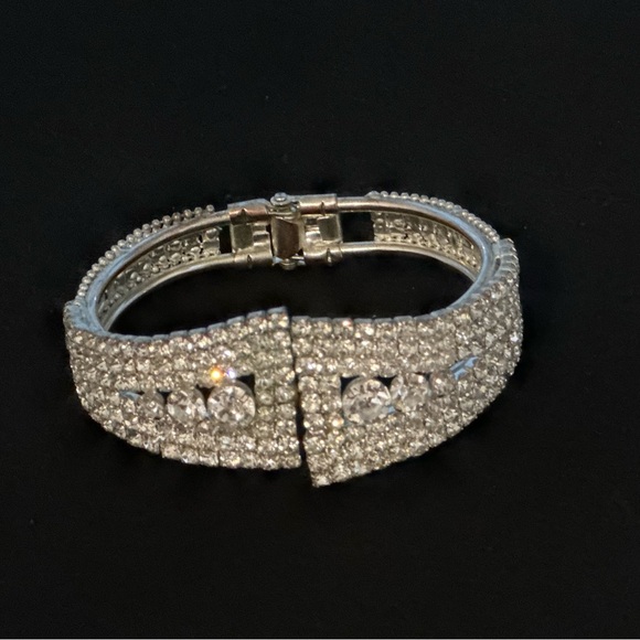 Vintagee Rstate Art Decor CZ Cuff Bracele - Picture 1 of 5